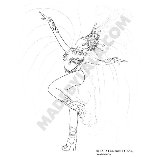 Samba Dancer Coloring Page #1